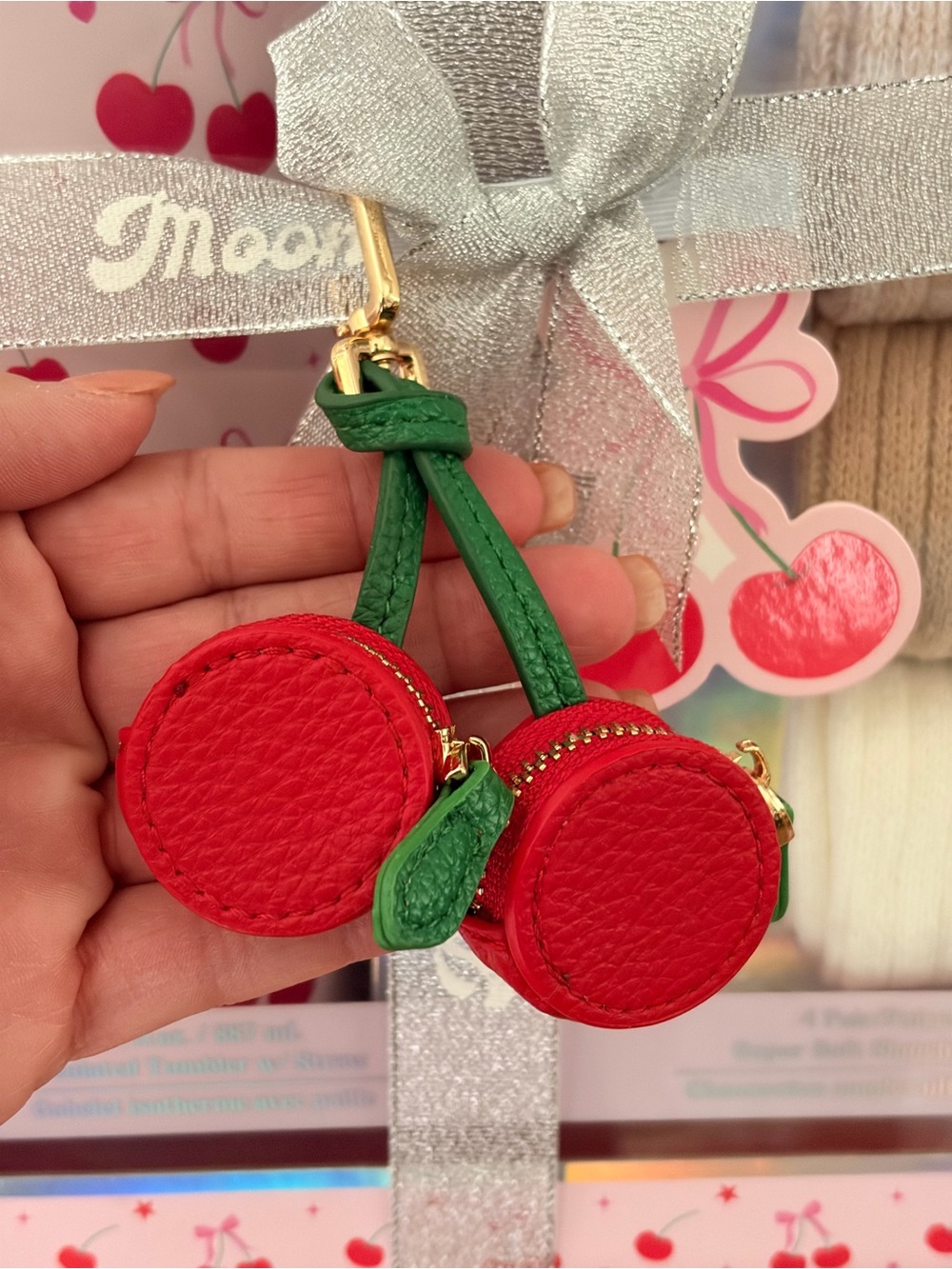 Moon Cake Cherry Tumbler Slouchy Socks Gift Set and Cherry Keychain - Picture 7 of 10